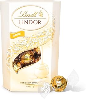 Lindt Lindor White Chocolate Truffles Box - Approx 16 balls, 200 g - Chocolate Truffles with a Smooth Melting Filling - for Him and Her - Easter, Birthday, Congratulations