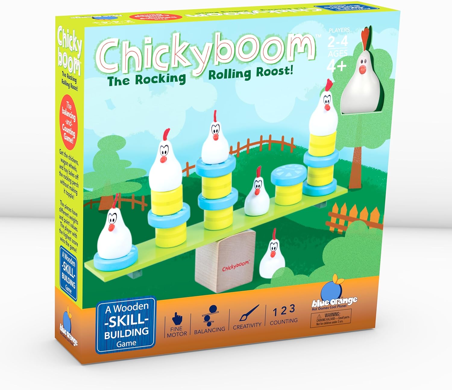 Blue Orange Games Chickyboom Award Winning Wooden Skill Building Balancing Game for Kids (350)