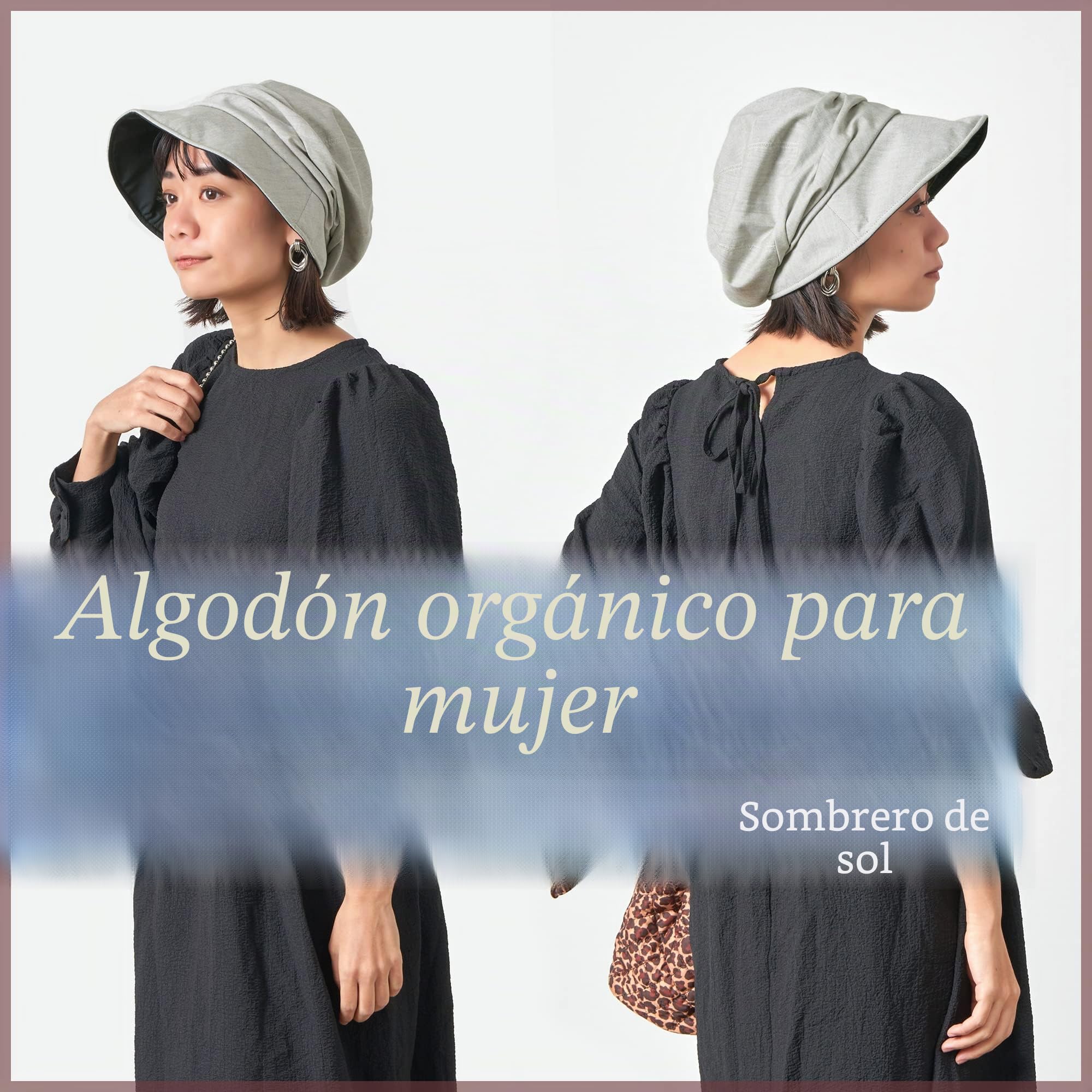 CHARM Sombrero Verano Mujer Algodón - Orgánico Gorra ala Ancha Quimio Sol SPF