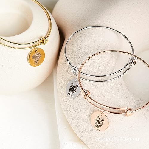 Miniatura 8 de MignonandMignon ABR-LC-AP - Pulsera personalizada para retrato de mascotas, joyería conmemorativa para mujer, regalo personalizado para el Día de la