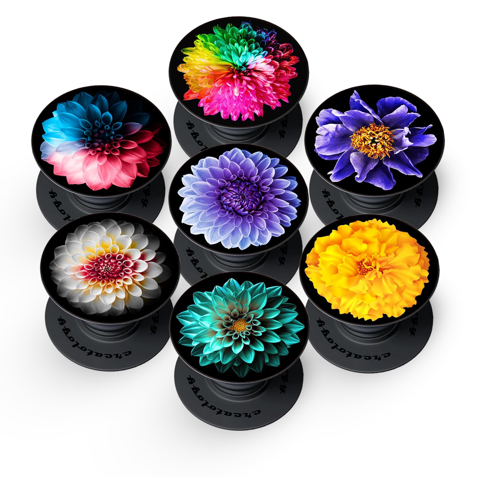 creatology® pop-socket pop grip – compatible with samsung, iphone, oneplus & more phone cases – anti-drop, one-handed use, phone stand (pack of 1) (flowers)