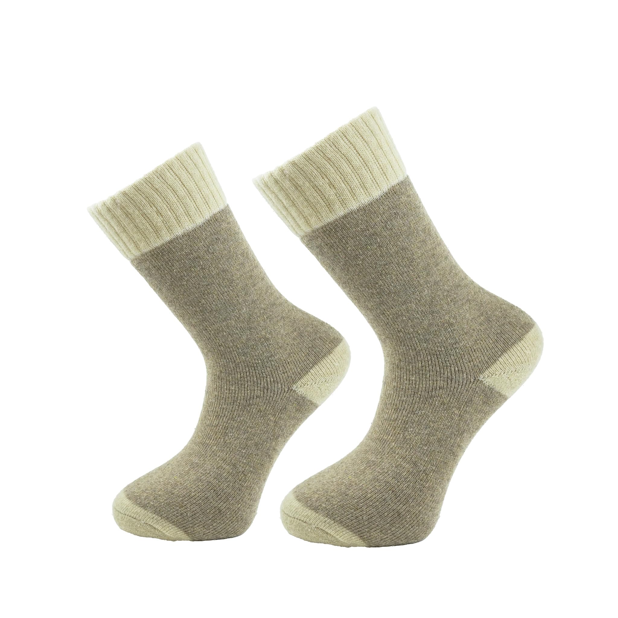 RockParty Merino Wool 2.4 TOG Thermal Hiking Socks - Thick, Warm, Moisture-Wicking Boot Socks for Winter, Running & Outdoors (UK, Alpha, One Size, Regular, Regular, 2, Light Brown)