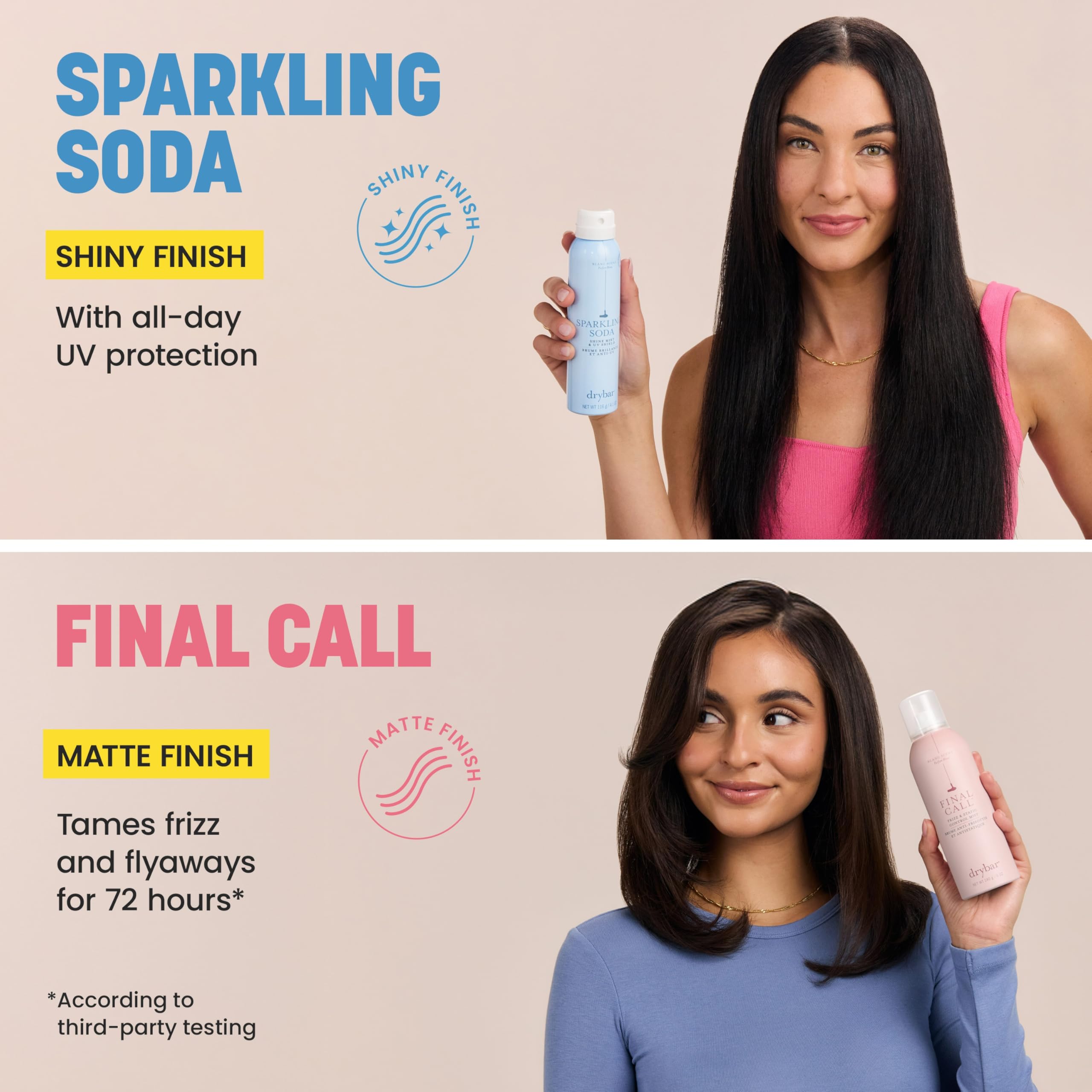 Drybar Sparkling Soda Finishing Spray Collection, Ultra-Fine Mist, Adds Shine to Finished Look