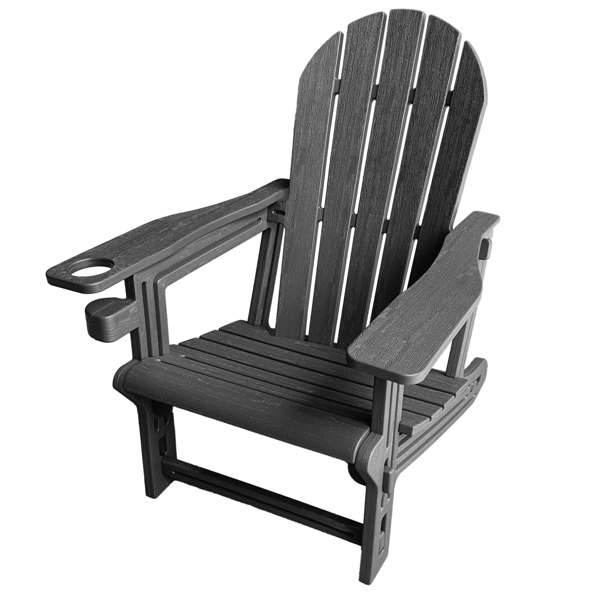 Yaangagpe Adirondack Chair Weather-Resistant Outdoor Garden Furniture Chairs with Cup Holder,Patio Chairs for Backyard/Garden/Fire Pit, Black