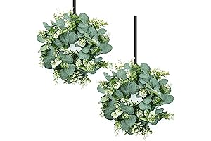 2 Pack Artificial Eucalyptus Wreath: Your Door's New Green Companion