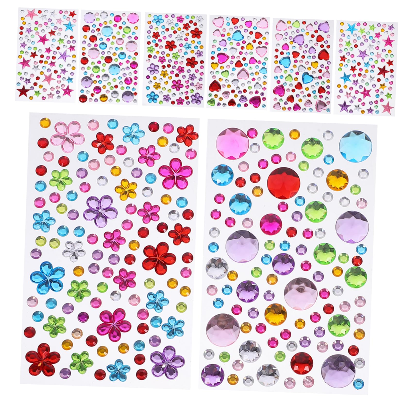 Angoily 5 Series Pegatinas De Rhinestones Autoadhesivas Maquillaje Gemas Faciales Decoración De Manicura Usar Mujeres Y Niñas 8 Hojas*5