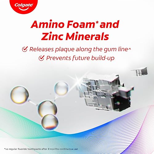 Miniatura 4 de Colgate Pasta de dientes con liberación total de placa, pasta dental con espuma de amino y zinc, pasta de dientes Colgate Paste para encías más