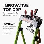 Little Giant Ladders, MightyLite 2.0, 5' Échelle avec Cue au sol, Fibre de verre, Type IAA, 375 lbs Poids nominal (15405/001), vert Hi-viz