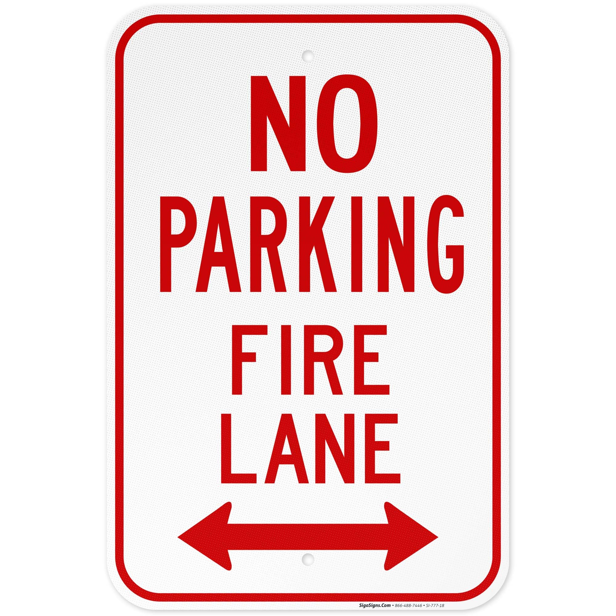 No señal de aparcamiento Fire Lane, Federal 12 "x18" 3 m ingeniero grado reflectante prismático aluminio, para uso interior o exterior – por Sigo signos