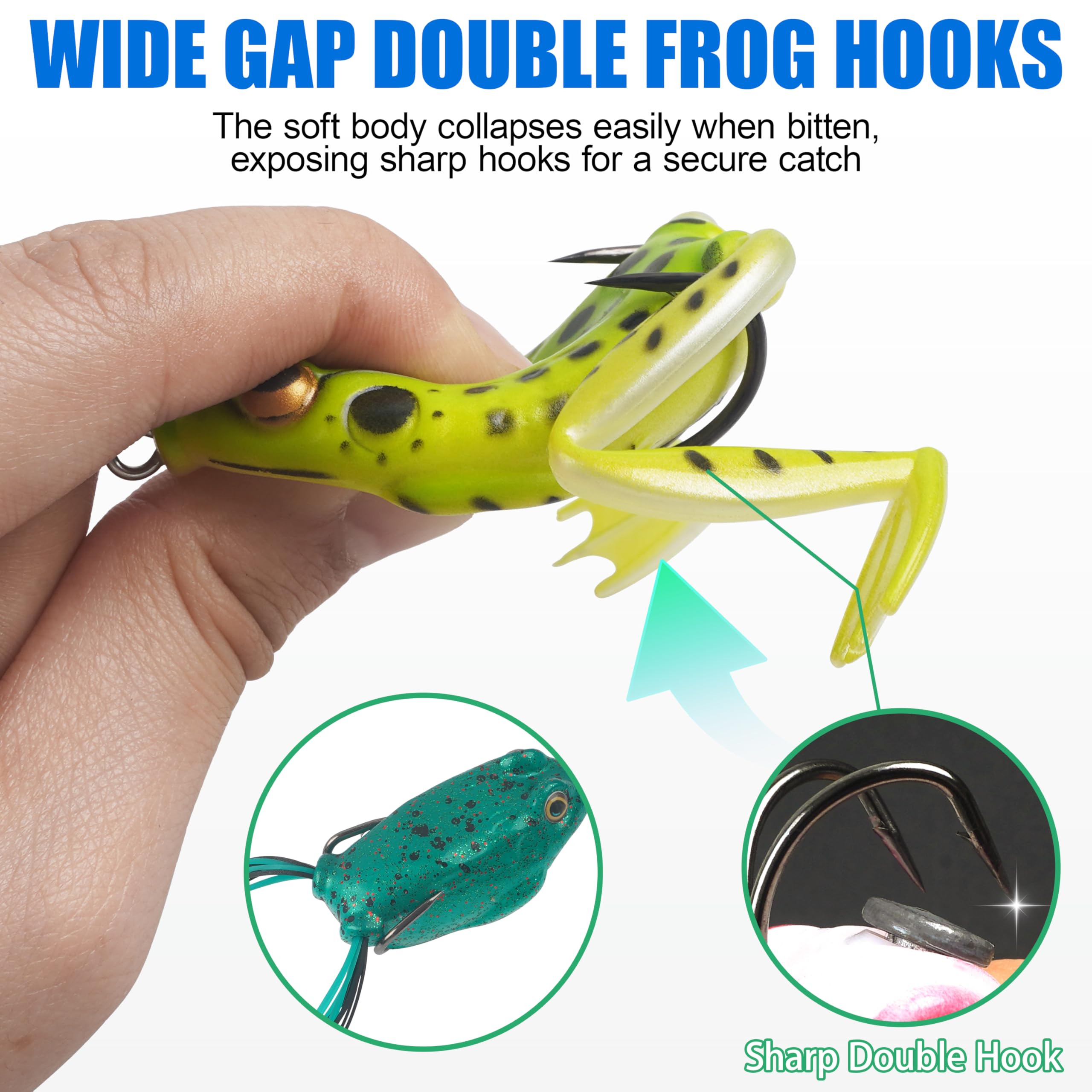 100 Hameçons Doubles Pêche – Acier Haute Teneur En Carbone – Barbelés – Pour Grenouille
