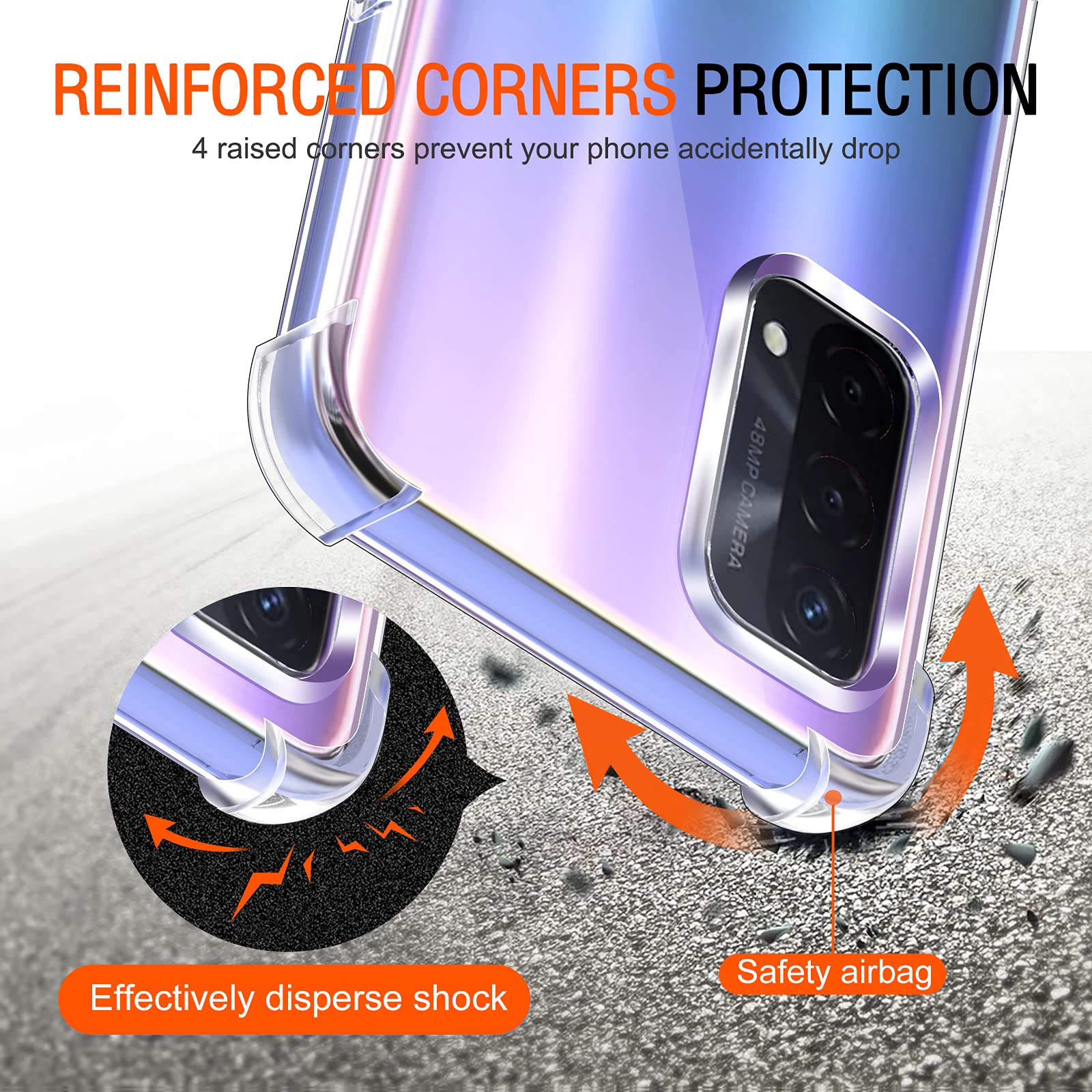 ILING Transparent Coque pour Oppo A94 5G, 360° Intégrale Protection Mode Très Mince Antichoc Étui avec L'écran Intégré, Dur PC Silicone TPU Bumper Housse (Rose