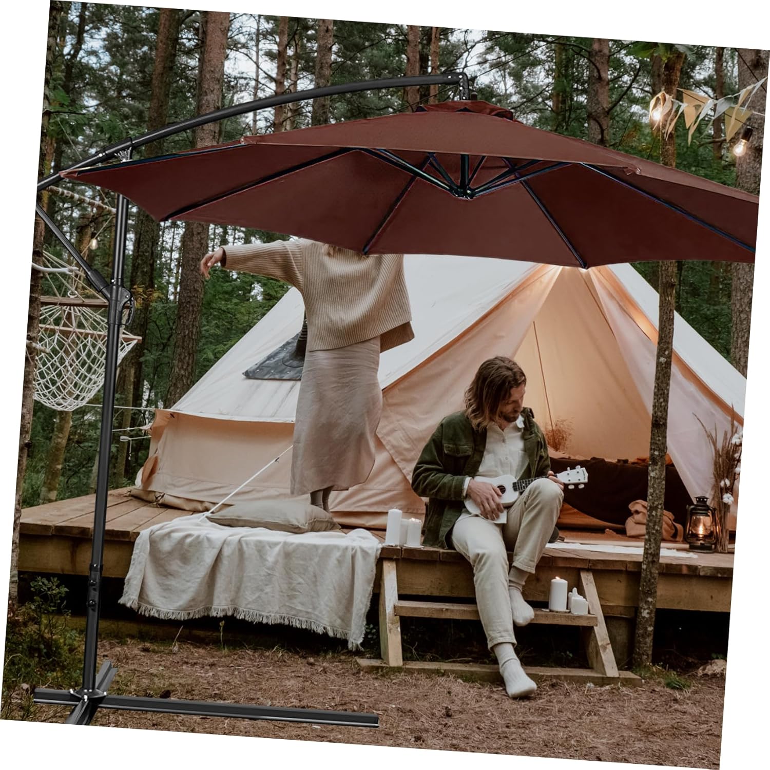 Patio Umbrella Replacement Canopy Outdoor Sunshade Canopy for Easy Maintenance and Versatile Design for Garden Backyard and Cafes