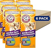 ARM & HAMMER Double Duty Cat Litter Deodorizer, Baking Soda Crystals, 30oz 6-Pack - Eliminates Odors Up to 9 Days