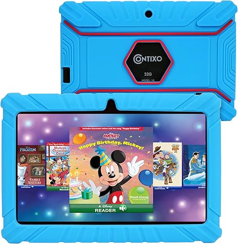 Miniatura 1 de Contixo Tableta para niños V8 de 7 pulgadas, de 3 a 7 años, tableta Android 11 para niños, 32 GB, Disney Edition preinstalada, control parental,