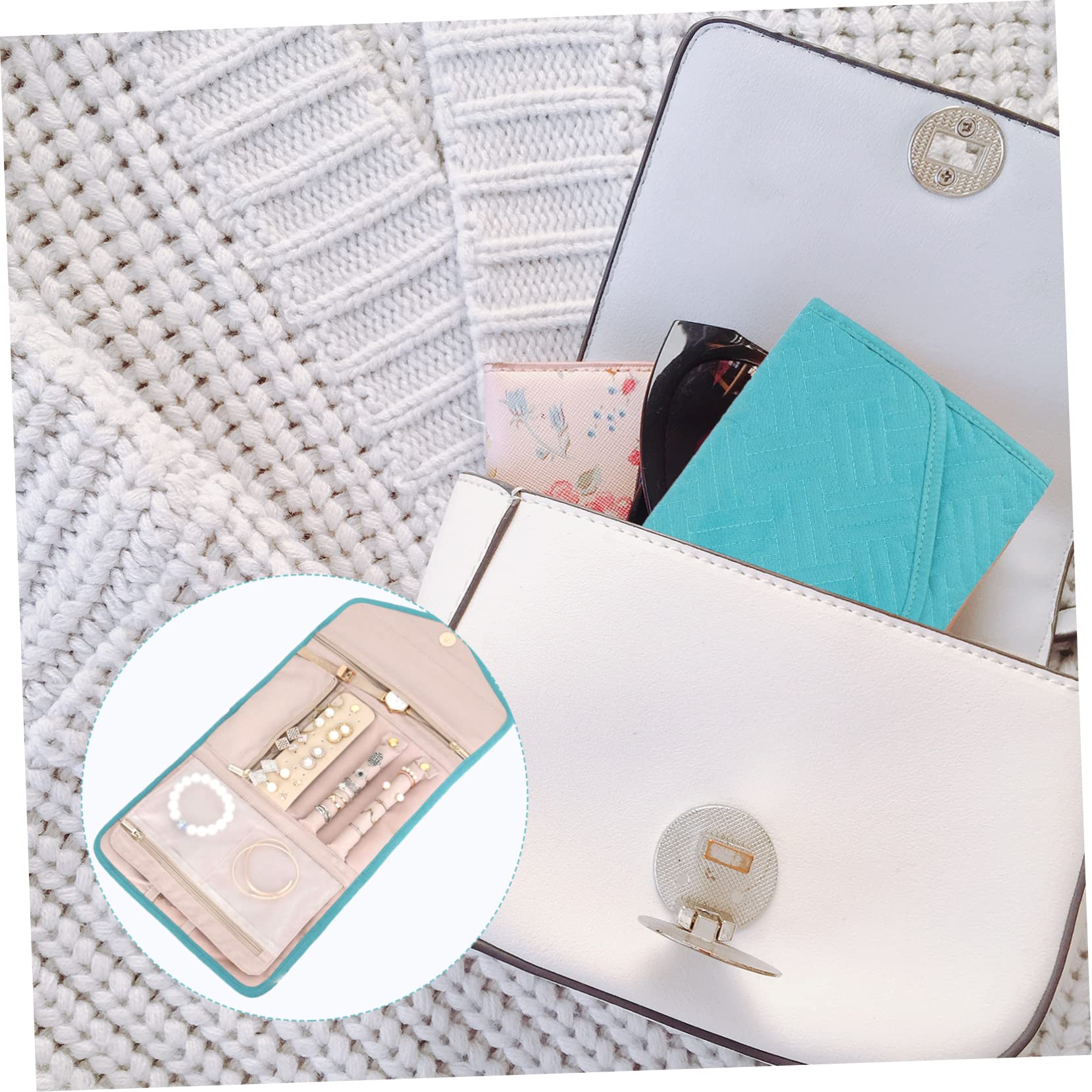 LIFKOME 1pc Jewelry Storage Roll Bag Portable Organizer for Earrings Necklaces Bracelets Lightweight and Compact Design for Travel Jewelry Bag for Collectors and Daily Use