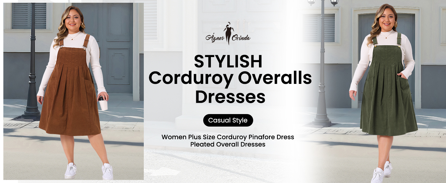 Amazon.com: Agnes Orinda Plus Size Corduroy Pinafore Dress for Women Pleated Adjustable Strap Suspender Skirt Overall Dress 1X Brown : Clothing, Shoes & Jewelry Amazon.com: Agnes Orinda Plus Size Corduroy Pinafore Dress for Women Pleated Adjustable Strap Suspender Skirt Overall Dress 1X Brown : Clothing, Shoes & Jewelry