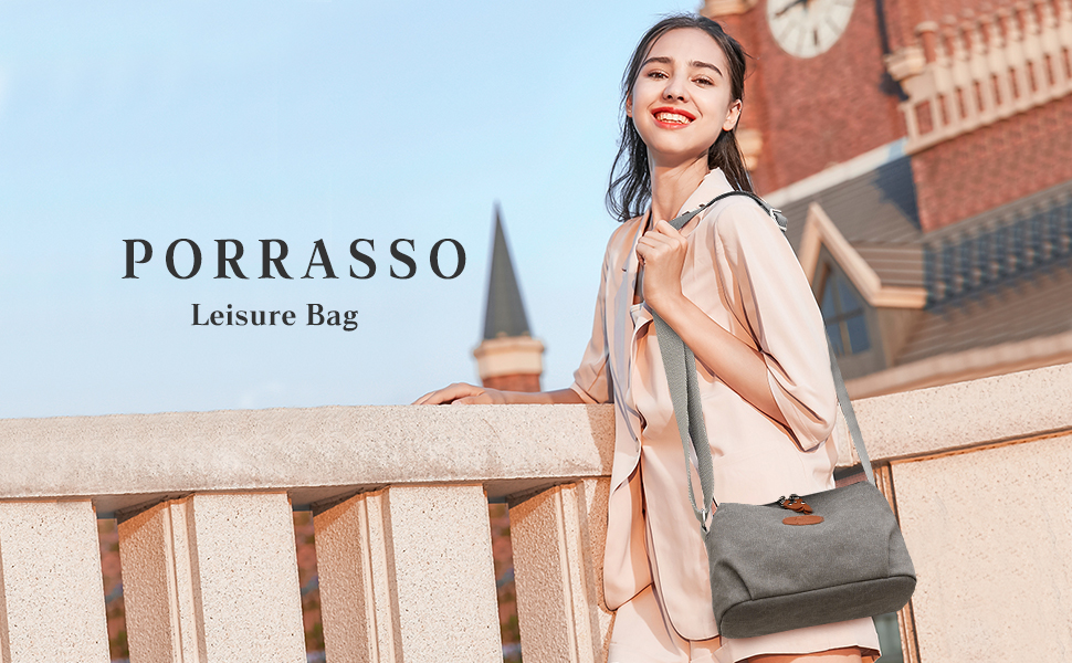 PORRASSO Damen Umhängetasche Aus Nylon – Leichter Rucksack Mit Abnehmbarem Gurt, 24x10x23 Cm – Ideal Für Arbeit, Reisen & Alltag