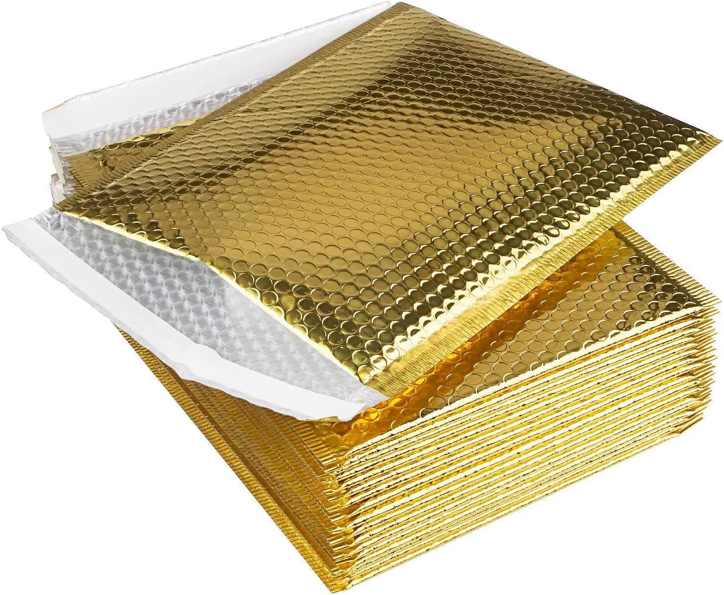 Acrux7 30 Pack Bubble Mailers 9.5x12.5 Inch, Gold Mailing Envelopes, #4 Metallic Bubble Envelopes Self Seal Padded Envelope with Peel-N-Seal for Packing, Shipping, Mailing