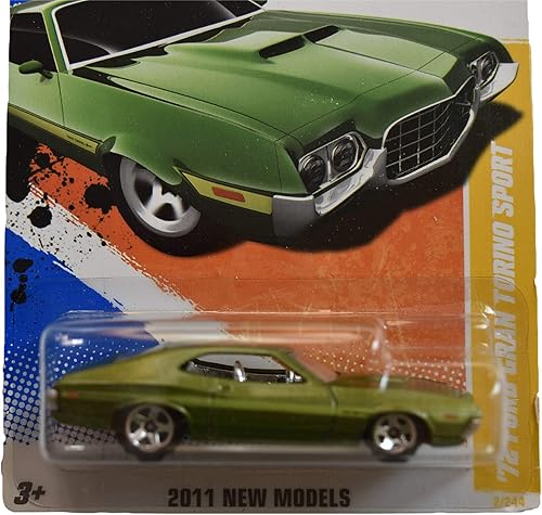Miniatura 2 de Hot Wheels Escala 1:64 2011 Nuevos modelos 2/50, Verde '72 Ford Gran Torino Sport 2/244
