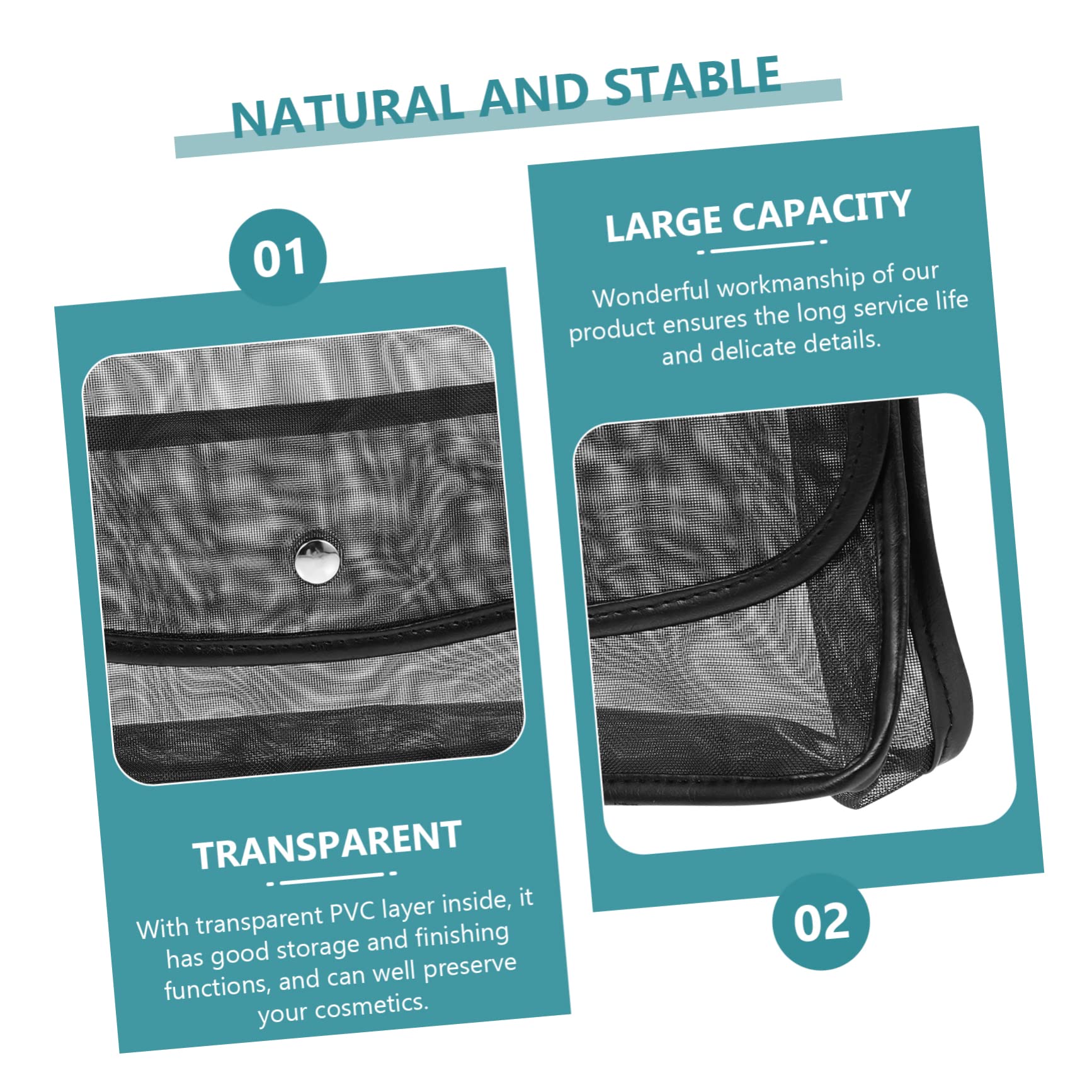 Housoutil 3piezas Bolsa De Maquillaje De Transparente Neceser De Portátil y Espacioso para Cosméticos y Artículos De Tocador para Mujeres y