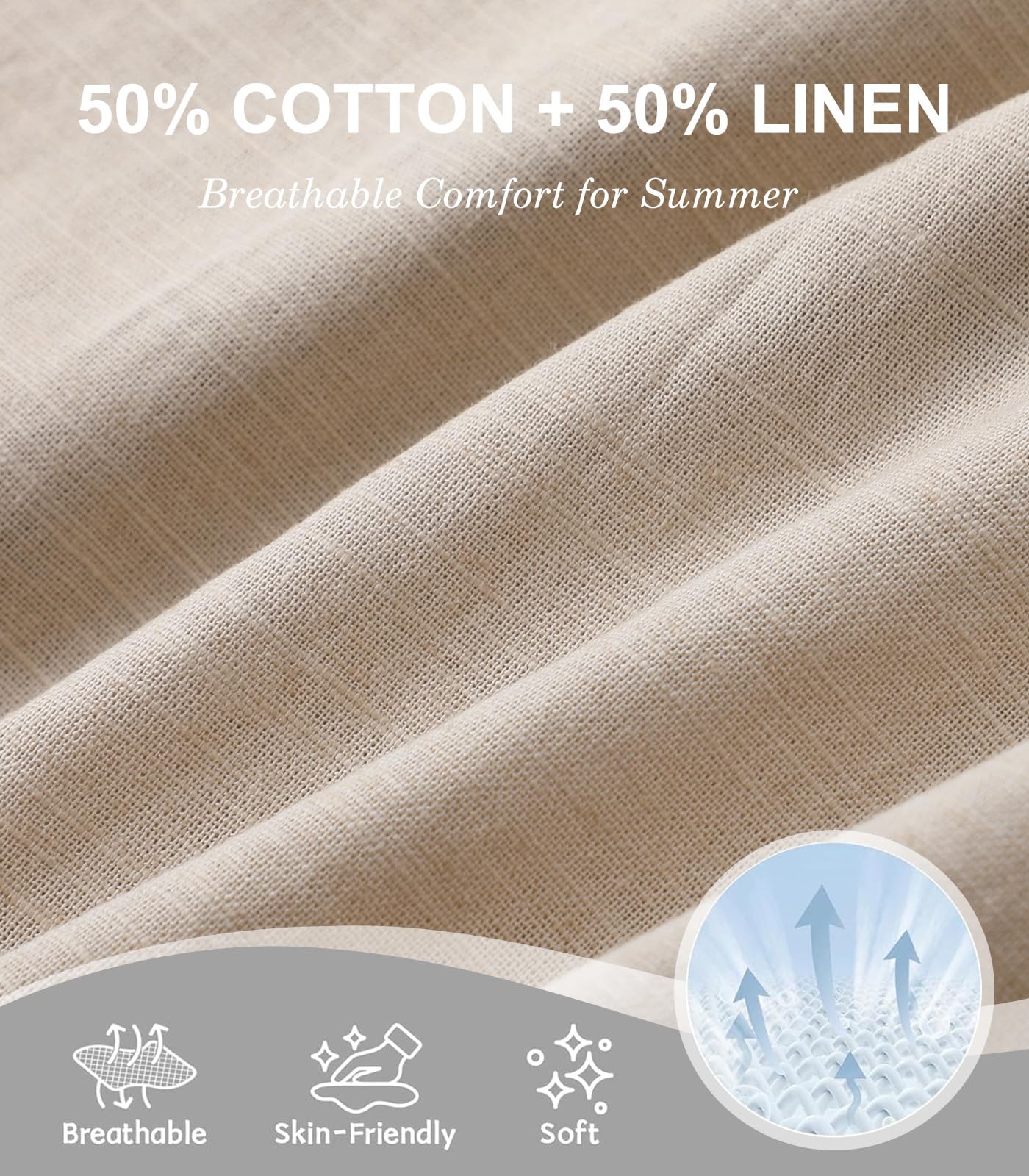 Pantalones Cortos de Algodón y Lino Bermudas Hombre Verano Chinos Clásico con Bolsillo