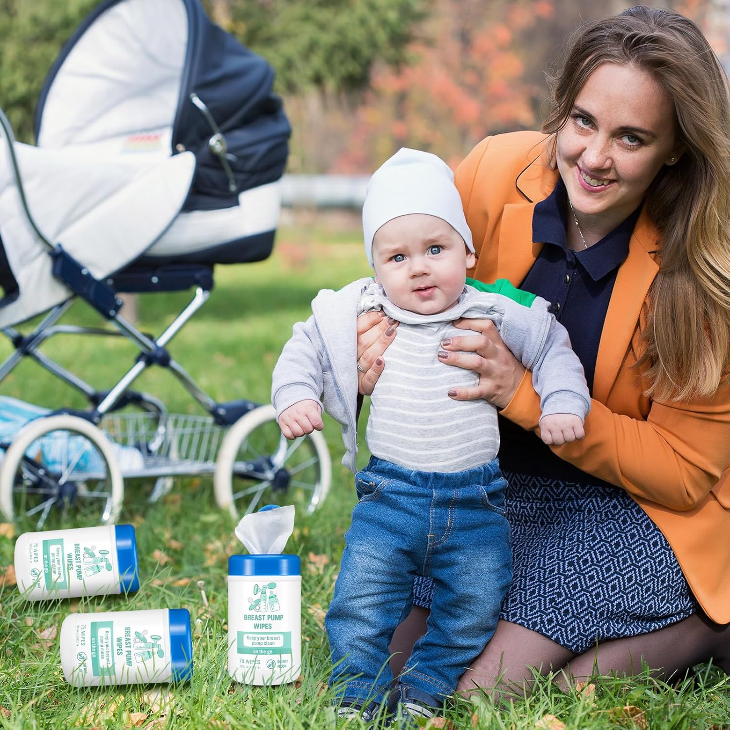 4 Pack Breast Pump Cleaning Wipes 300 Count Pacifier Bottle Wipes Resealable Convenient Hygienic on the Go Cleaning for Quick Clean Pump Parts Tables Countertops Chairs