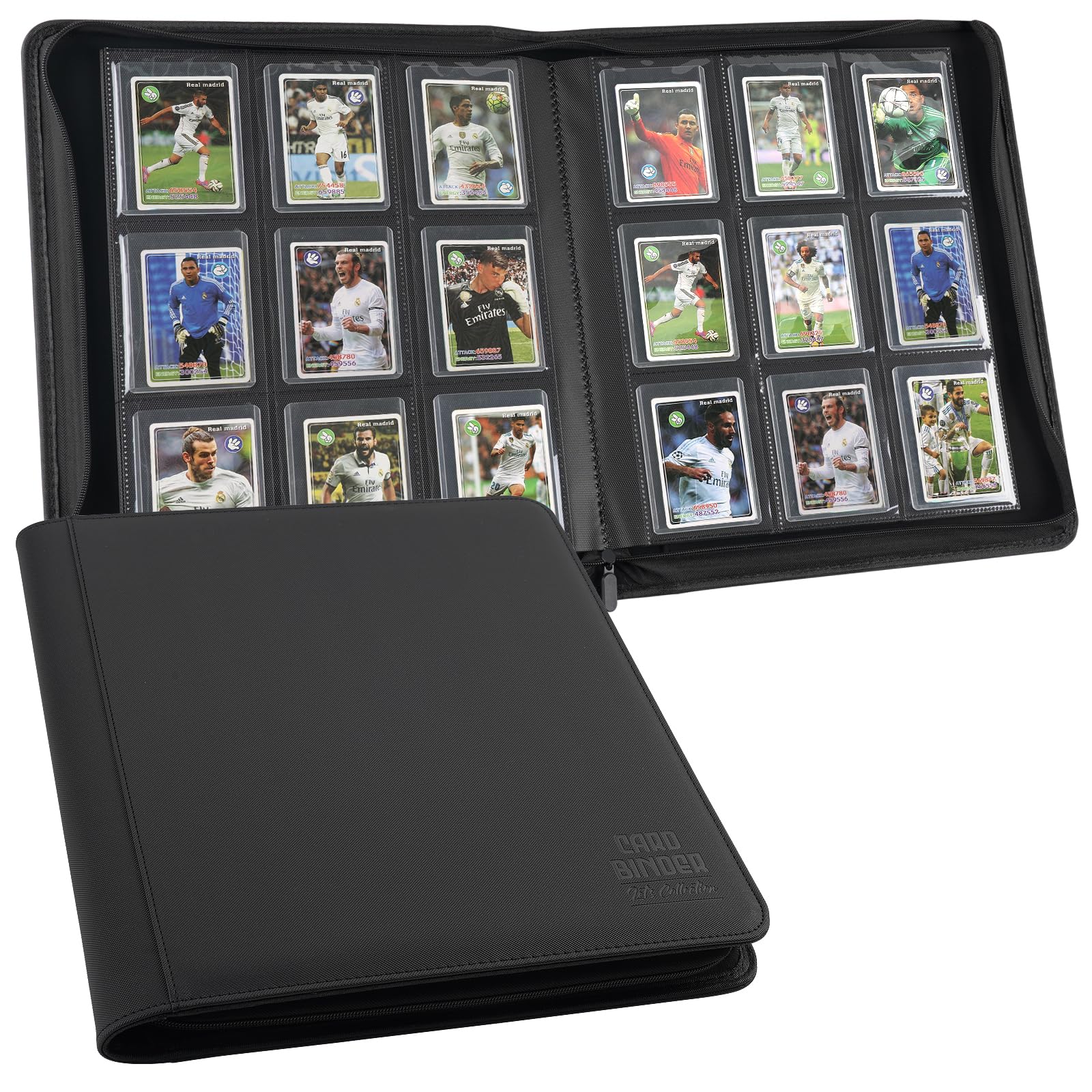 Toploader Binder, 9-Pocket Pages Sleeves Hold up 288 Cards, Toploader Hard Cases,Toploader Card Binder for MTG, TCG, Sport Card, Game Cards, Durable Sleeves for Storage & Display(Black)