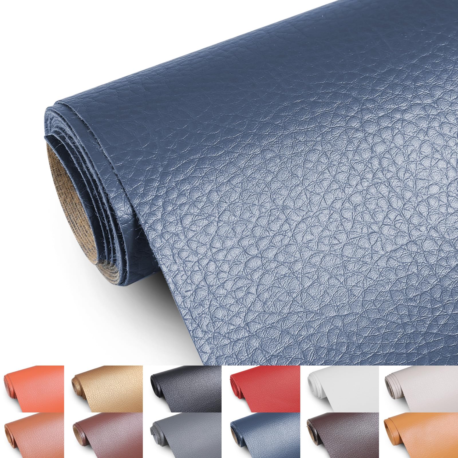 Faux Leather Fabric, 55" Wide Upholstery Fabric by The Yard Marine Vinyl Fabric Outdoor Pu Leather Waterproof Sheets Fabric for Crafts Sewings Sofa