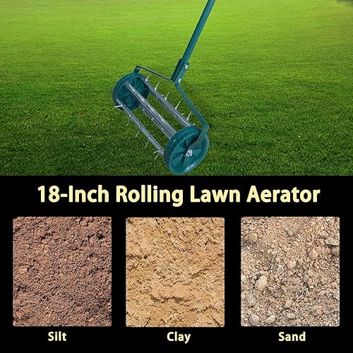 Miniatura 2 de Thunderbay Aireador de césped de 18 pulgadas con pico de alta resistencia para jardín y patio, con mango de 40.5 pulgadas