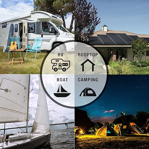 Miniatura 8 de ExpertPower - Paquete de 6 paneles solares monocristalinos de 100 vatios y 12 voltios, diseño compacto de 35.43 x 22.83 x 1.18 pulgadas, módulo de