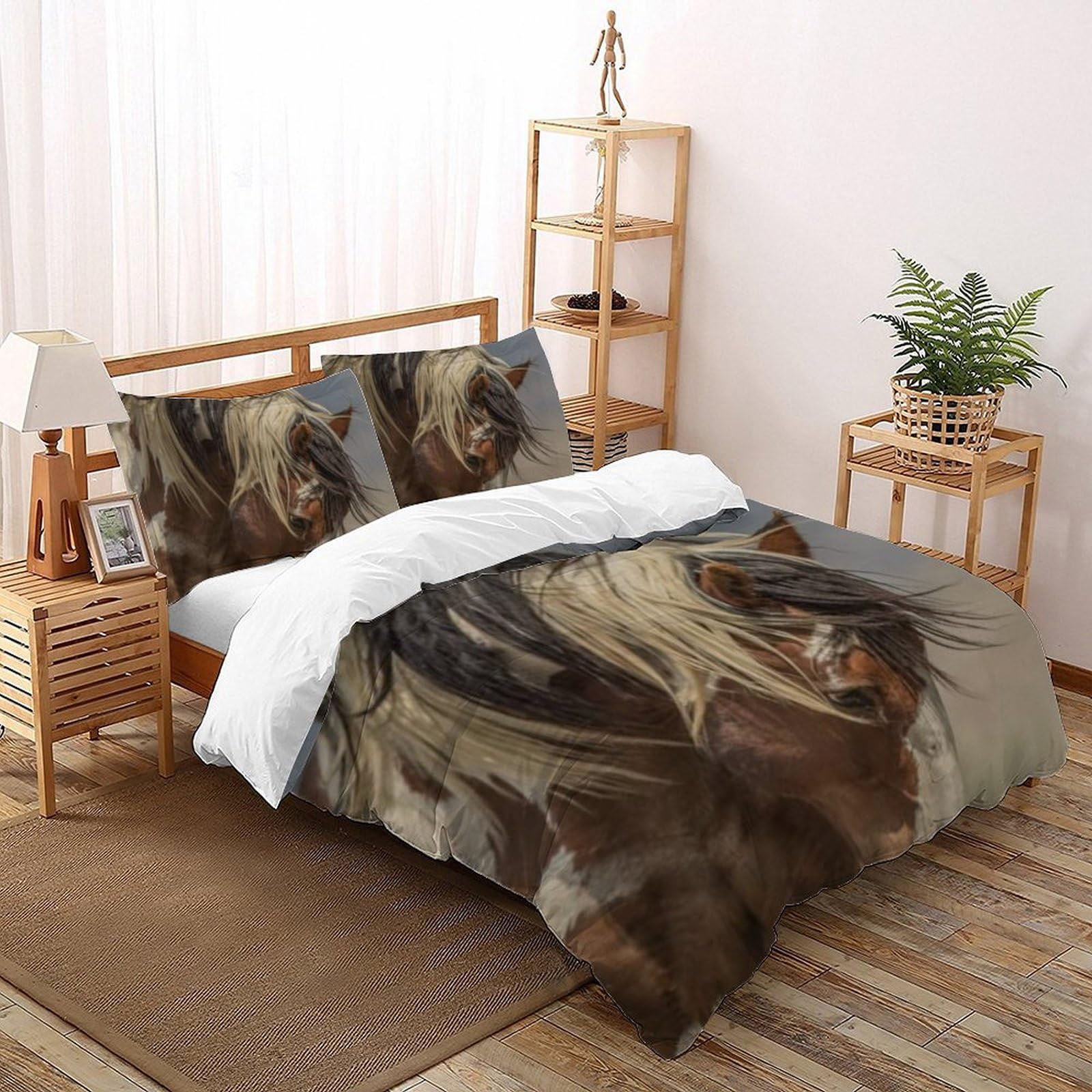 Housse de couette animaux 3D en microfibre pour transformer la chambre garçon King 220x240