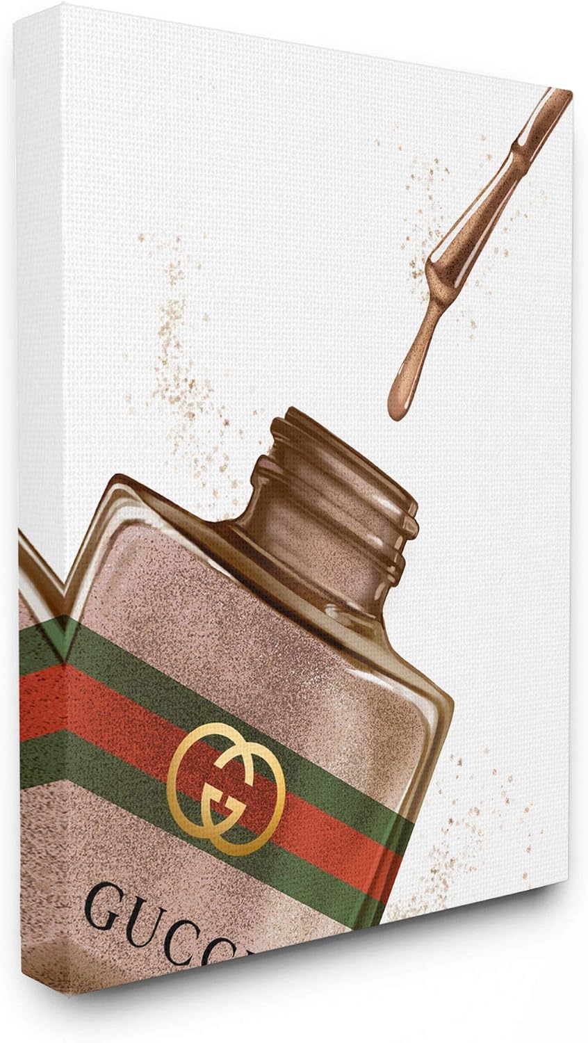 Stupell Industries Makeup Nail Polish Brush Drip Brown Fashion Design Framed Wall Art, Multi-Color