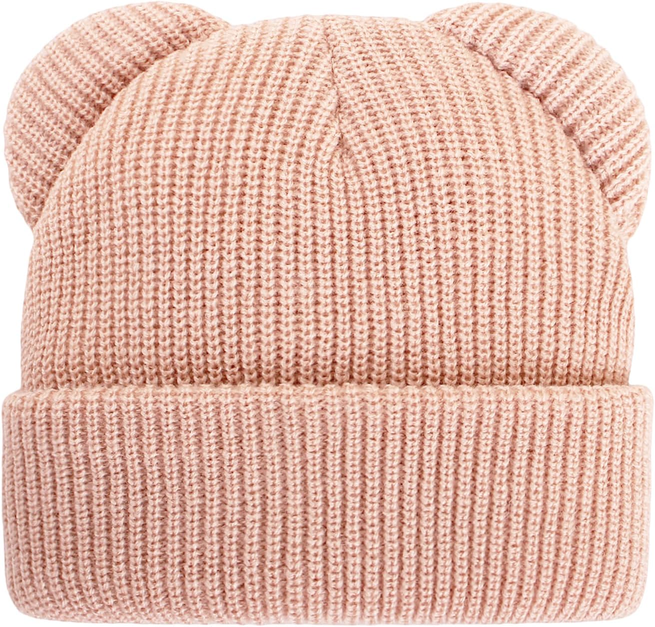 Baby Beanie Winter Knitted Hat with Bear Ear for Newborn Infant Toddler Boys Girls Soft Warm Skull Cap