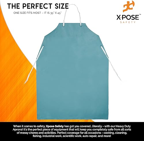 Miniatura 10 de Xpose Seguridad 20mil Raw Edge delantal, Vinilo, Verde, paquete de de 12