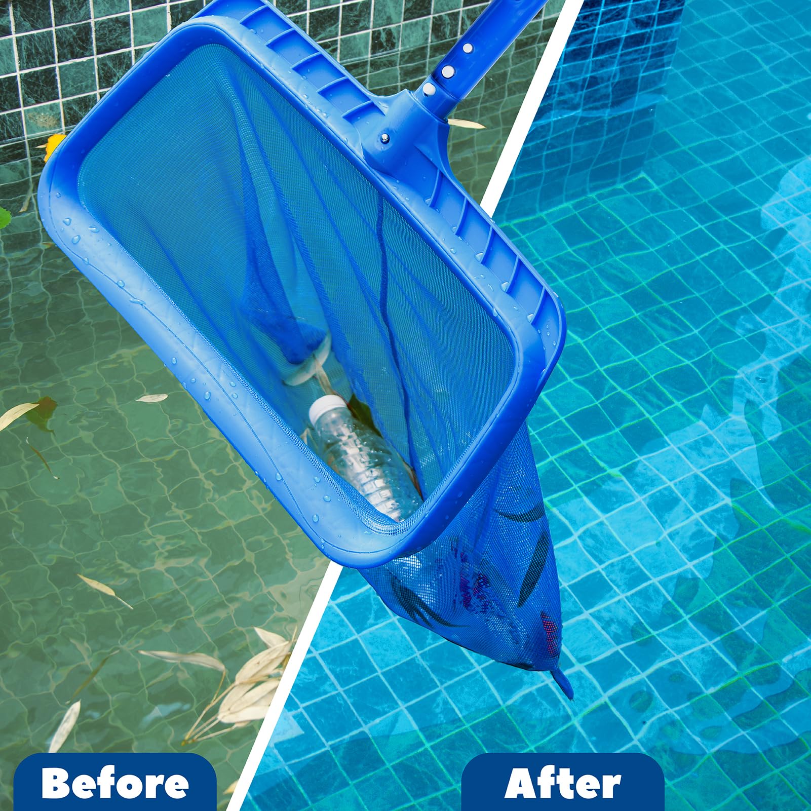 VABNEER Épuisettes de Surface pour Piscine, ramassage des Feuilles de Surface, Filet de Nettoyage pour Piscine Bassins Aquariu Thermales Fontaine