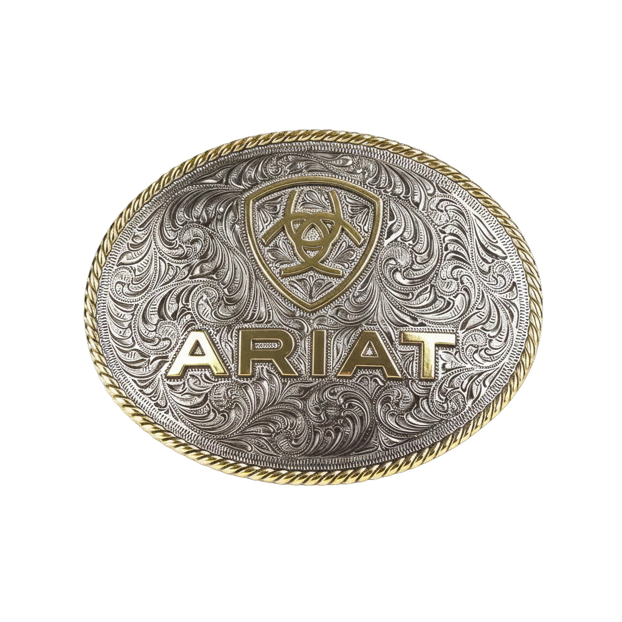ARIAT Fibbia unisex per adulti, con logo in corda dorata