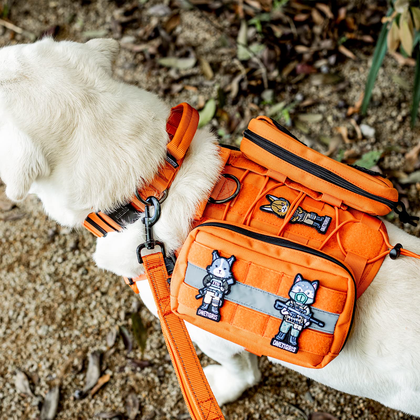 OneTigris Borsa da sella per cani da servizio, supporto emotivo, cane da servizio in addestramento, borsa da sella di qualità per gilet tattici per cani (arancione)