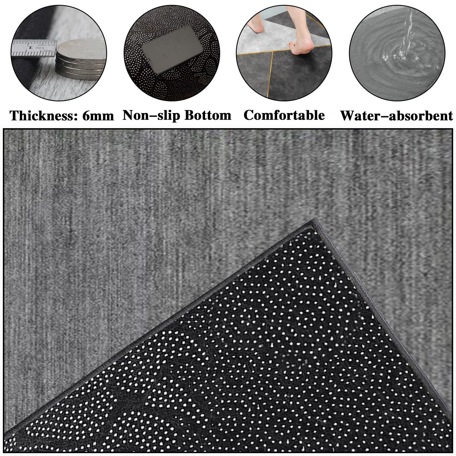 40 x 450 cm, Tappeto Cucina Passatoia Cucina Antiscivolo e Lavabile, Tappeti Casa Moderno, Tappeto Runner Lungo per Corridoio Ufficio Salotto Camera da Letto Entrata Casa Cucina Ingresso Interno