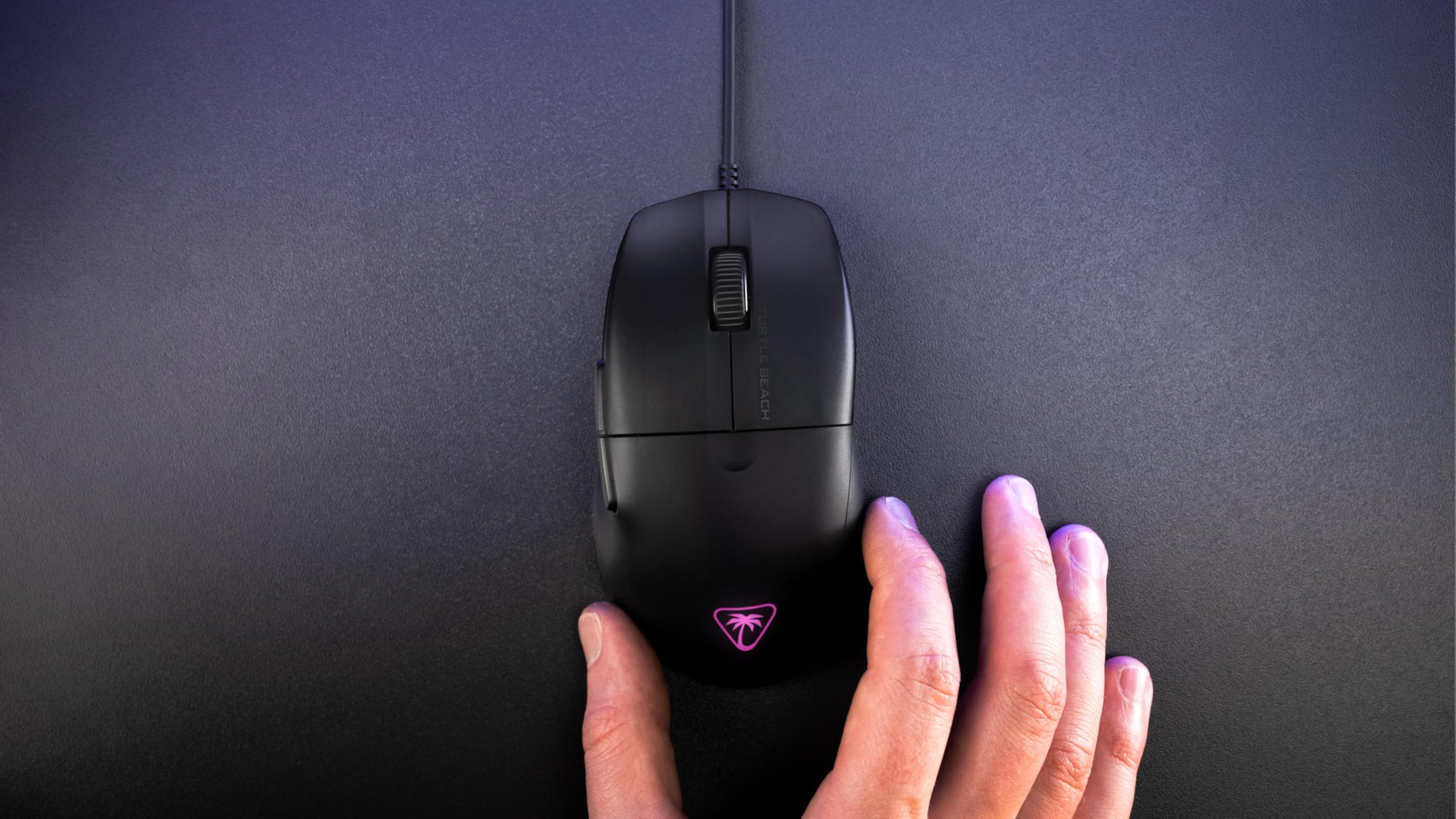 Turtle Beach Pure SEL - Souris Gaming Ergonomique ultralégère RGB, capteur Optique DPI 8K, Touches mécaniques, système de prétension, Patins en PTFE Pur, éclairage RGB - Noir