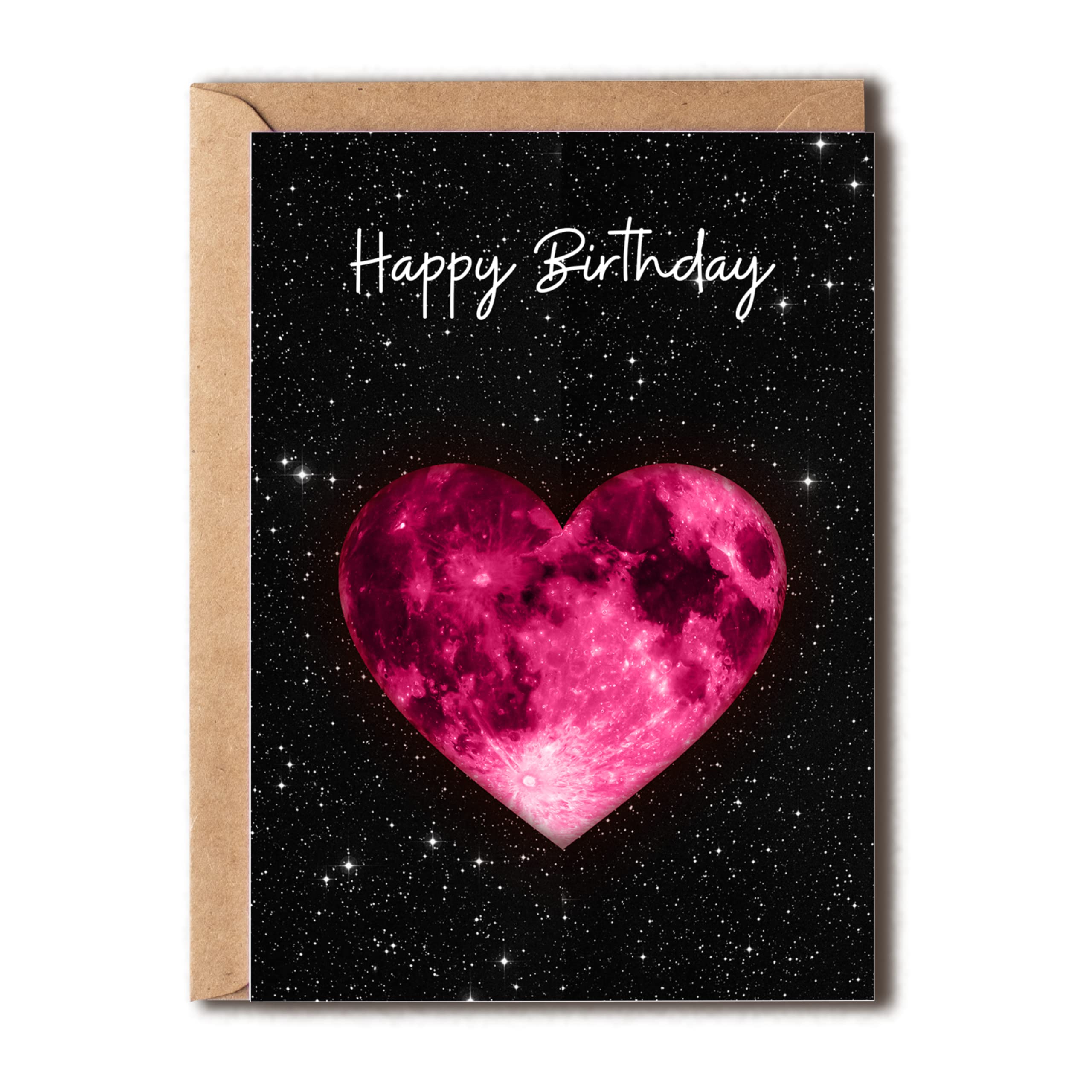 Heart Moon Birthday Card