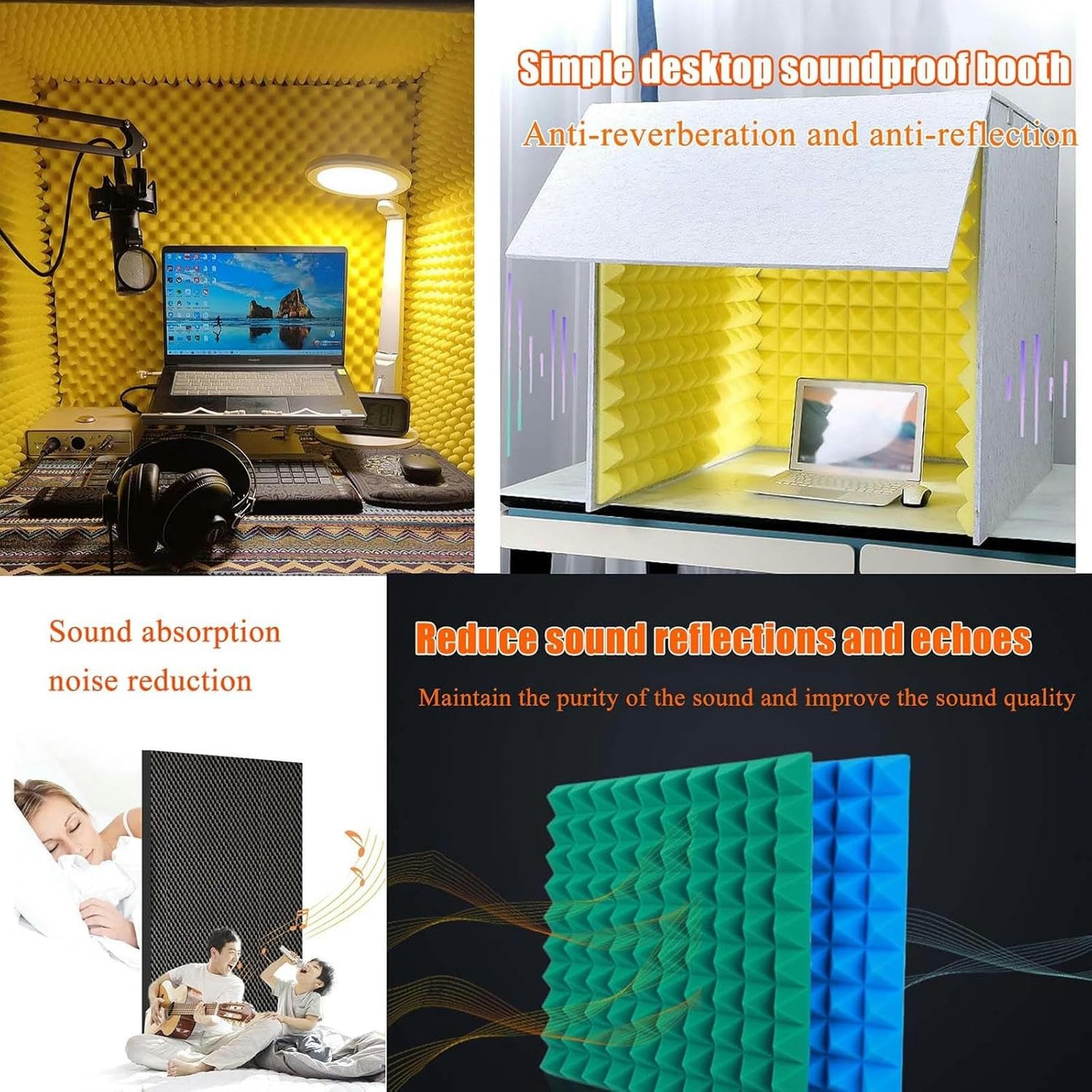 Studio di Registrazione vocale Portatile - Cabina insonorizzata Fai-da-Te, Schermo per Microfono e Voce, Registrazione in Studio, riduzione del Rumore, Ideale per cantanti e Musicisti.