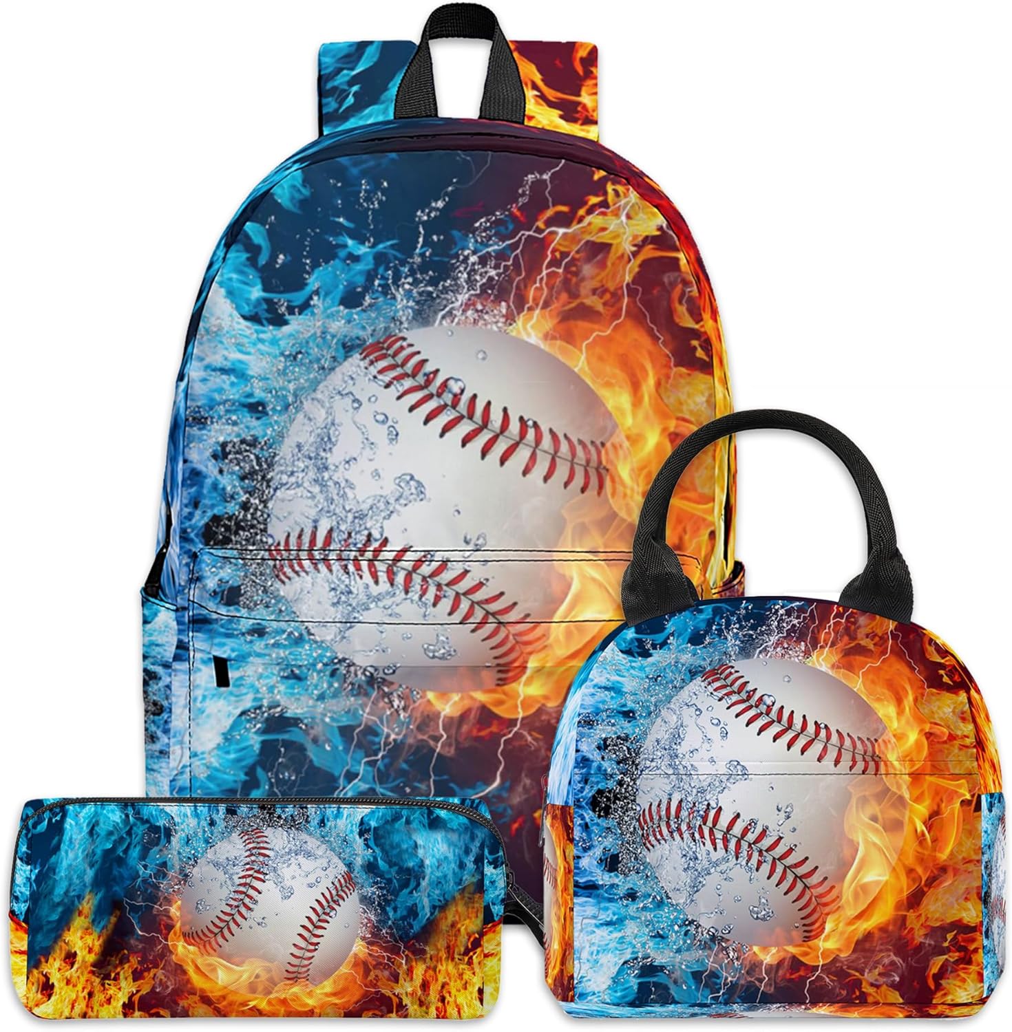 3pcs Backpack for Boys Girls, Backpack with Lunch Box Pencil Case for Kids Elementary Primary Middle School