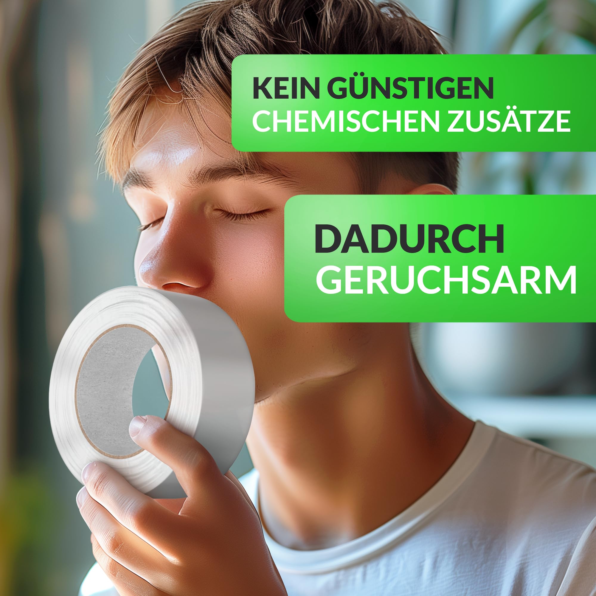 RECO Recycling Paketklebeband mit ECO Print - 36 Rollen x 75m Multipack Extralang - 50mm volle Breite | Transparentes Paketband | aus über 90% recyceltem Material, Universal Packband Klebeband