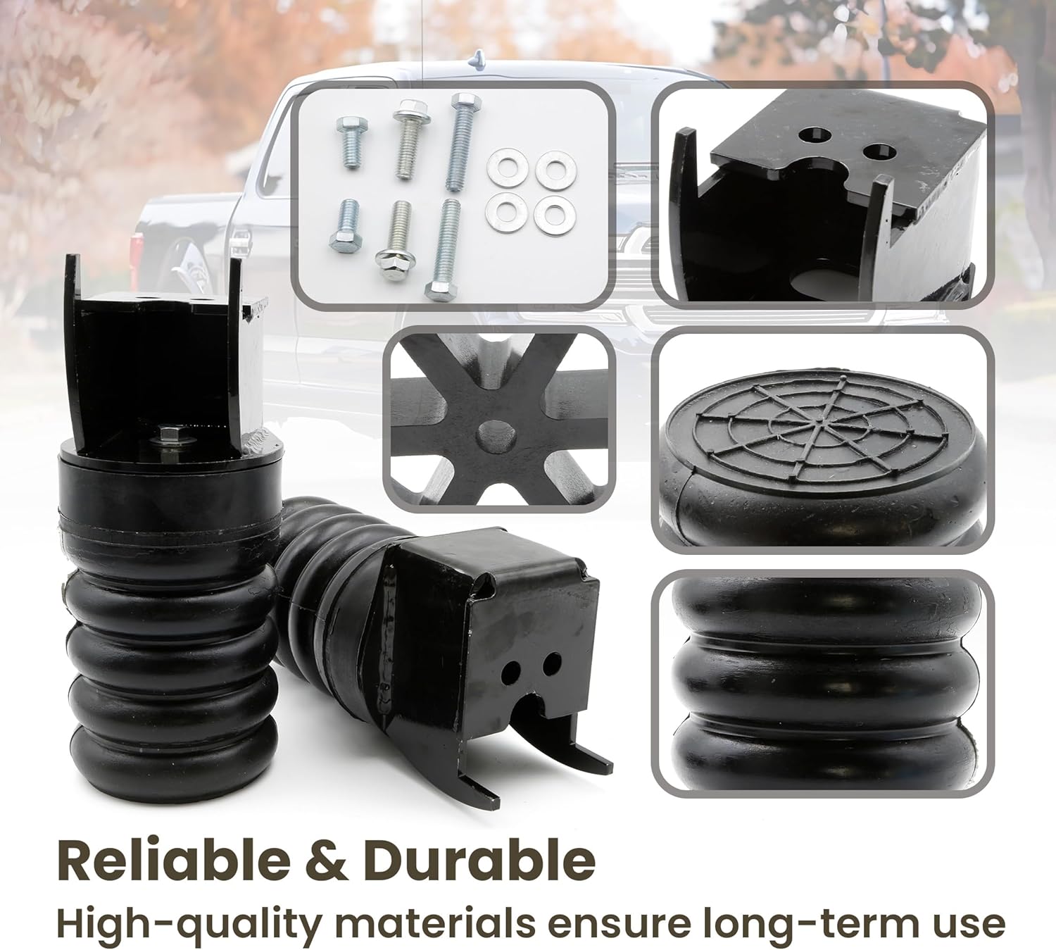 ASTROSYNC Air Helper Spring Rear Fit for Ford F150 4WD 2009-2018, Bump Stop Left and Right Replace SSR-117-47, 2PCS
