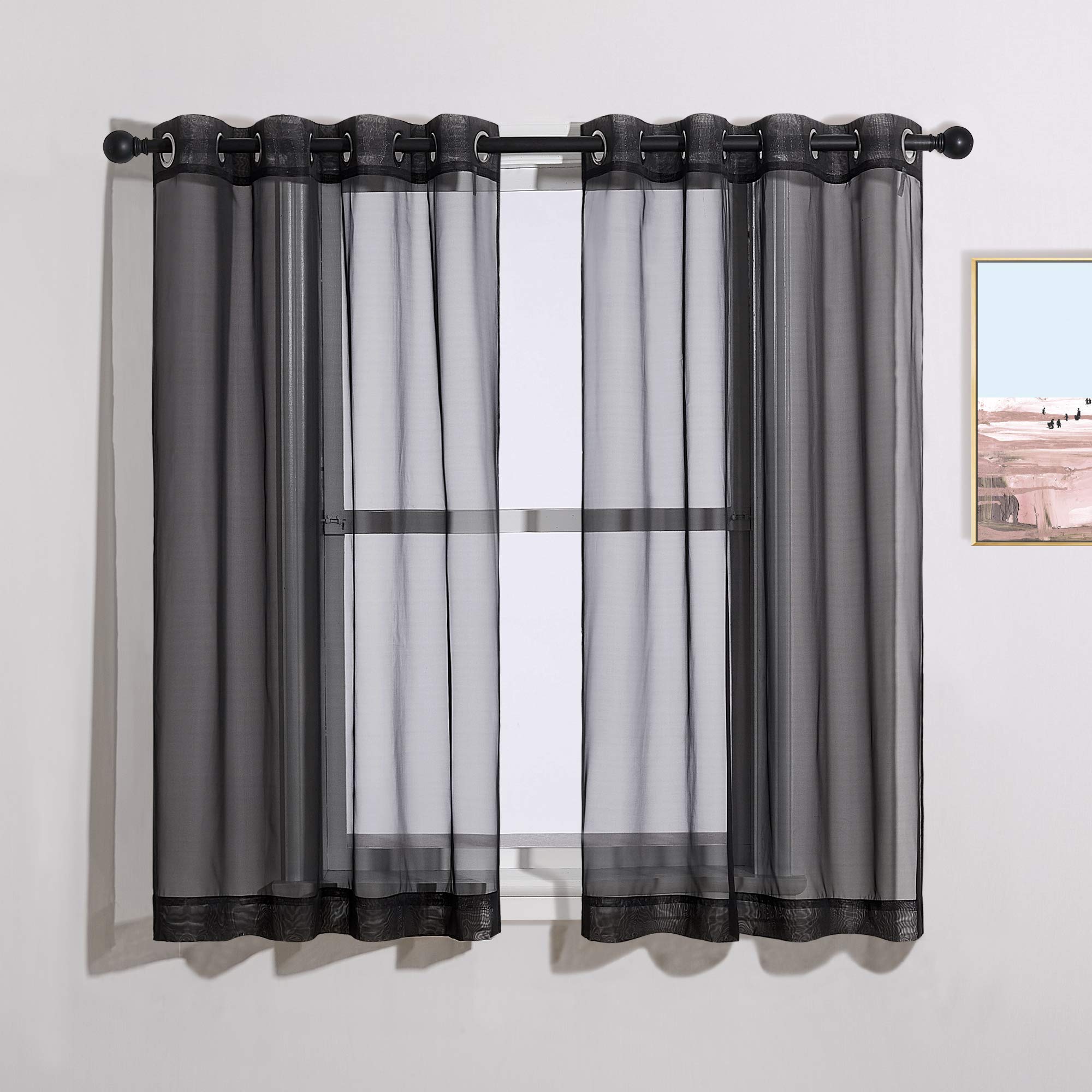 Amazon.com: NICETOWN Sheer Curtains for Windows 54 inch Long, Ring