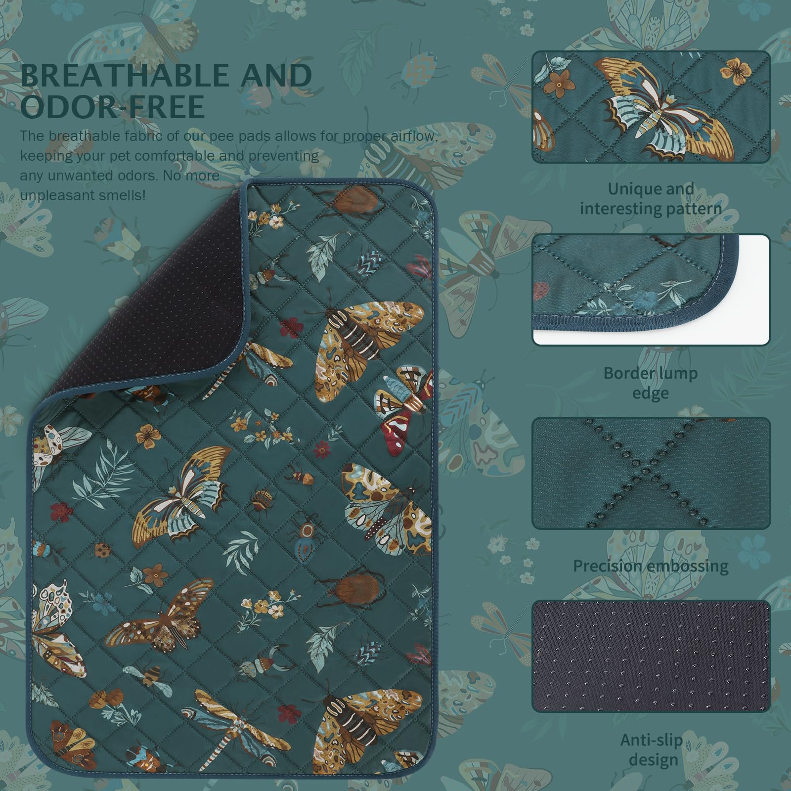 IEUUMLER 2 pezzi Tappetini Assorbenti per Cani, Assorbenti e impermeabili, Riutilizzabili educatore tappetino Pads per Cuccioli per casa, auto, viaggi EU014