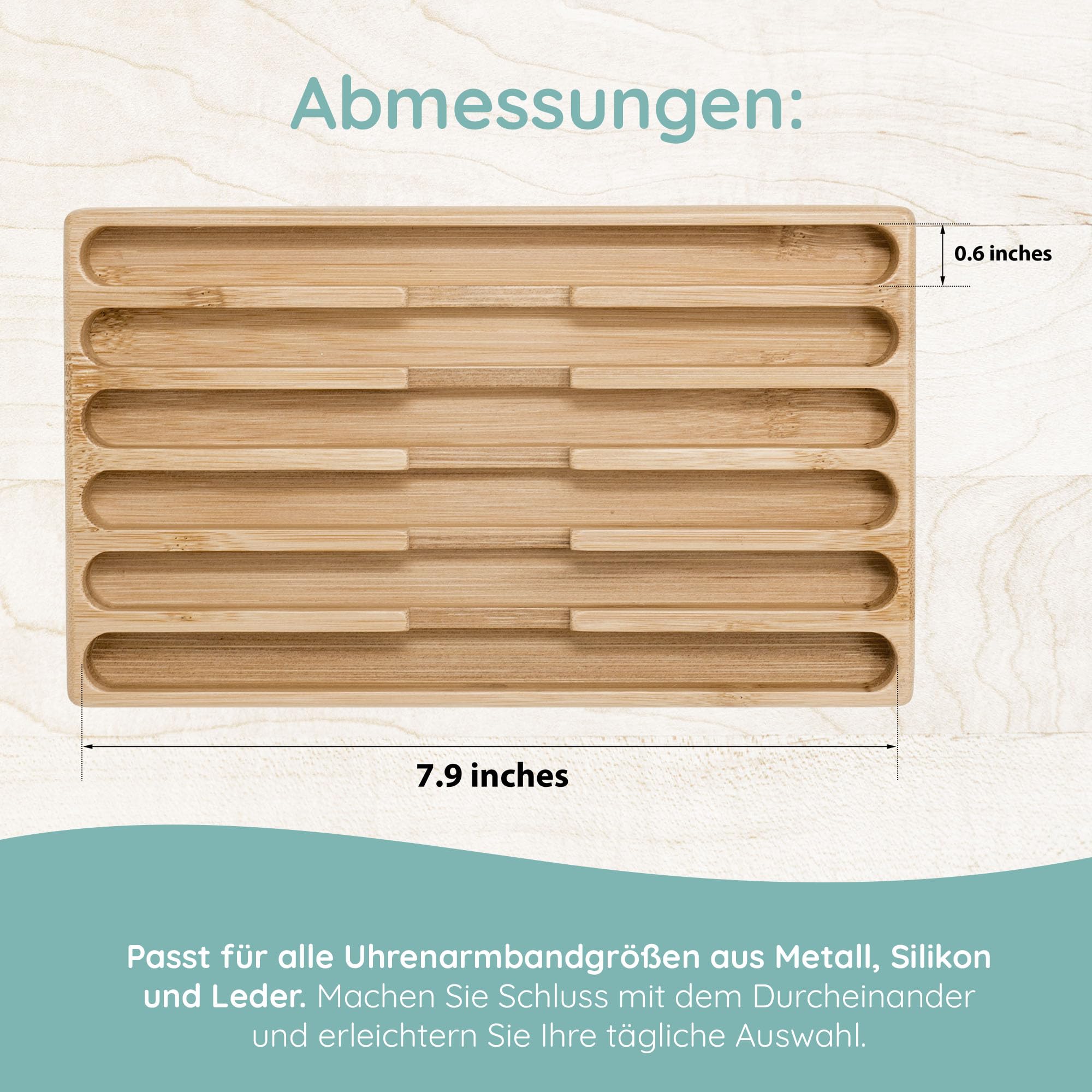 Watch Band Display Organizer – Wooden Strap Holder Stand - Compatible with All Apple iWatch Bands 38mm, 42mm and 44mm