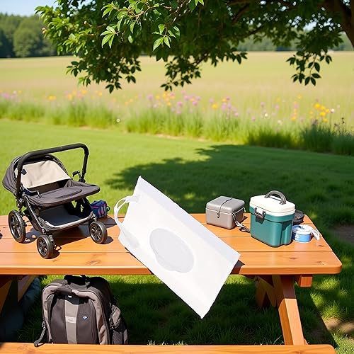 Miniatura 3 de Funda blanca para toallitas húmedas para bebé, soporte de viaje, mantiene las toallitas húmedas, juego de soportes para toallitas húmedas, soportes