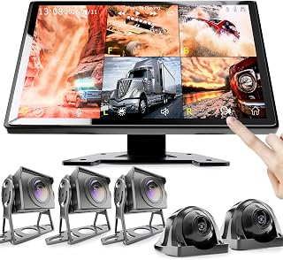 5CH 백업 카메라, 10.1인치 HD 모니터 후면 뷰 카메라, 5피스 AHD 야간 시야 광각 방수 카메라가 있는 대시캠 시스템, 5채널 투명 주차 보조 시스템, RV 트레일러용 블라인드 방지