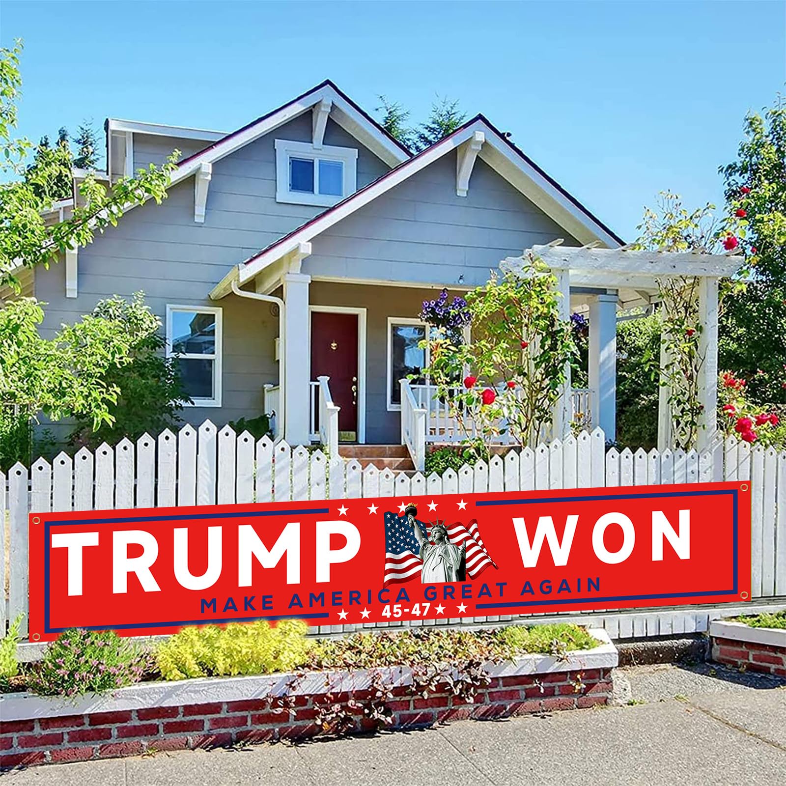 Großes Trump-Banner 2028 – 305x51 Cm, Polyester, Mit 4 Messingösen, Für Garten, Balkon & Zaun